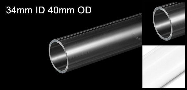 uxcell アクリルパイプ 透明 硬質丸管 ランプとランタン用 水冷システム用 内径34mm 外径40mm 全長15cm 2