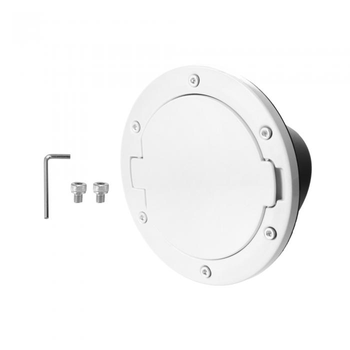 X AUTOHAUX ガス燃料タンクキャップカバー ホワイト アルミニウム合金 ABS Jeepに対応 Wranglerに対応 ..