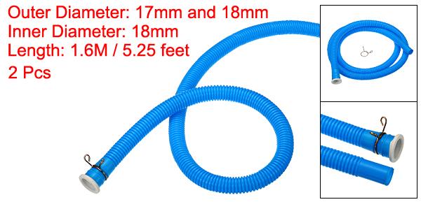 uxcell エアコンドレーンホース クランプ付き 多機能 ACユニット洗濯機用 ブルー 内径18mm 2個入
