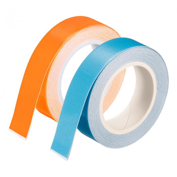 uxcell 夜光テープ 注意テープ デコレーション 夜用 戸外戸内対応 ブルー/オレンジ サイズ3 Mx12.7 mm 2本入