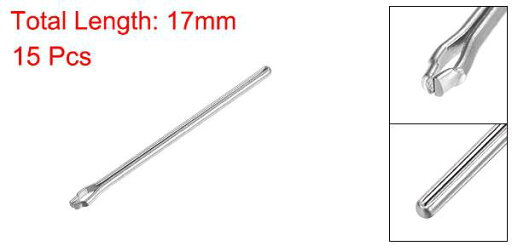 uxcell 時計バンドリンクコッターピン 時計ストラップバースプリットピン 17mm長さ 0.8mmコッターピン径 時計バンドの修理用 シルバートーン ステンレス鋼 15枚入り