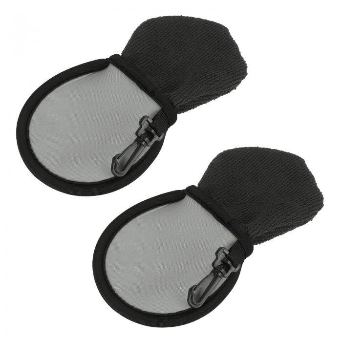 uxcell ボール清潔バッグ 携帯ボールクリーナー ゴルフボール清潔ポケット クリップ付 105x100mm グレー 2個入り