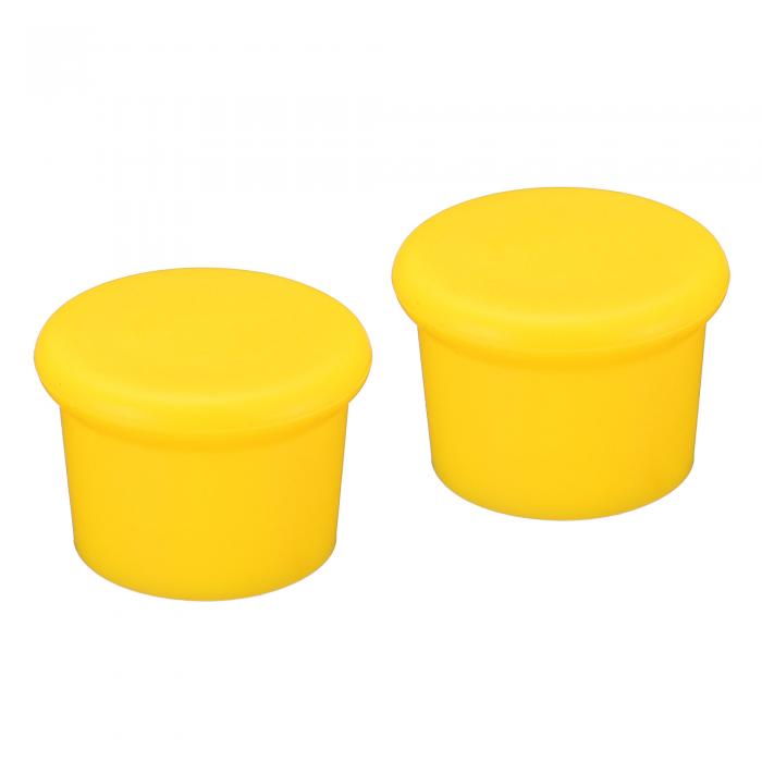uxcell シリコンボトルキャップ 26mm ID 再利用可能 壊れないストッパー シーラーカバー ビール用 ワイン 飲み物 イエロー 2個入り