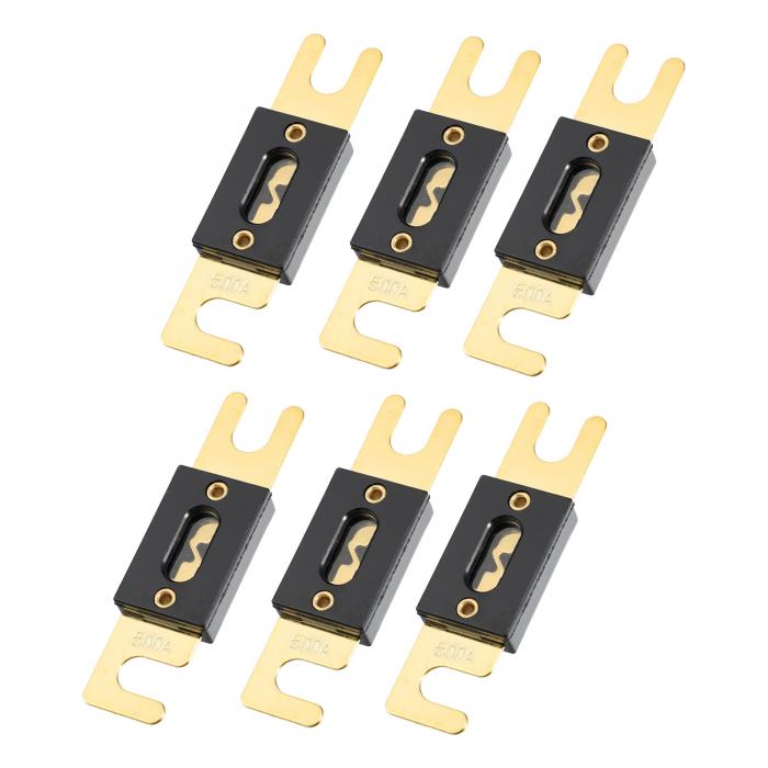 X AUTOHAUX ANLヒューズ ゴールドトーンメッキ 500A ユニバーサル インバータ 自動車 車両 トラック オーディオ用 6個