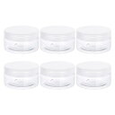 uxcell プラスチック缶 丸い瓶 透明ネジトップ蓋 クリアコンテンナー 貯蓄用 3oz/ 100ml 6個入(3)