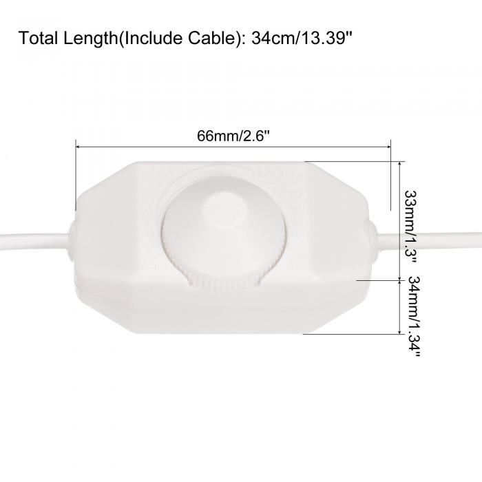 uxcell LEDストリップディマースイッチ 5V DC USB メス-オス 延長コード ロータリースイッチコントローラー付き LEDストリップライト用 ホワイト 2個 3