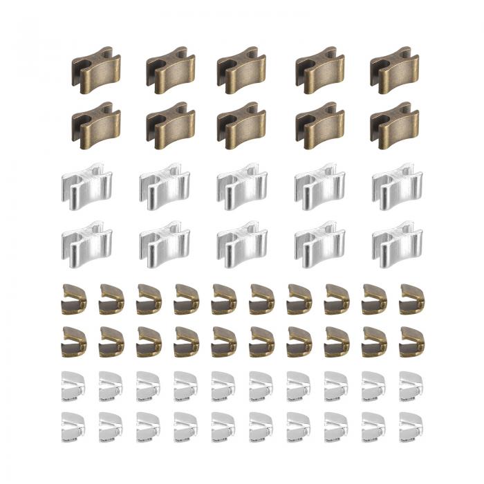 uxcell ジッパースライダーリテーナー バッグ コート ジャケット用の#5トップストッパー&ボトムストップ クローズドエンドジッパー交換用(ホワイト金色 ブ...