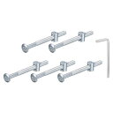 uxcell 5個セット 六角ソケットヘッドボルトバケットナット M6 x 80mm ソケット家具ベッドボルトバケットナット シルバー チェアやベッド用 レンチ...