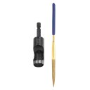 uxcell レザーホールパンチツール 14mm 45#スチール 1/4ヘックスシャンクドリルビット 電動ホローパンチセット 5.5インチ半円ファイル付き レザ...