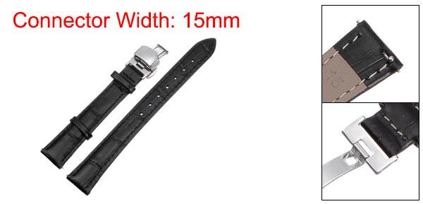 人気 おすすめ 定番 冬 お歳暮 ギフト クリスマス プレゼント MIMOSA(ミモザ) 時計バンド RA型押ワニ 17mm ネイビー (美錠:銀) CRA-N17