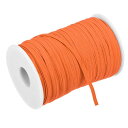 uxcell フラット弾性バンド ソーイング用 ブレード ストレッチストラップ オレンジ DIY用 3 mm×100m