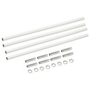 uxcell ねじ付き延長ロッドキット ネジ 300mm カップリングナット 丸型スリーブコネクタ ねじパイプ六角ナット付き ホワイト 4セット入り