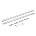 uxcell ねじ付き延長ロッドキット ネジ 250mm カップリングナット 丸型スリーブコネクタ ねじパイプ六角ナット付き シルバー 2セット入り