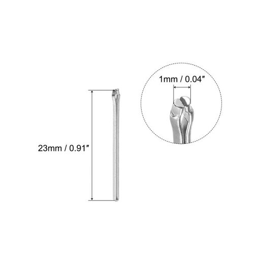 uxcell ウォッチバンドリンク ステンレス鋼製 シルバートーン ウォッチストラップスプリットピン 23 mm全長 1mm 直径 15個入り