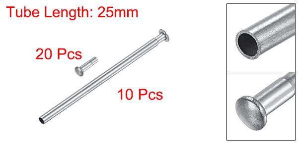 uxcell チューブフリクションピン 時計ベルトプレッシャーバーピン 25x1.2mm ステンレス鋼 リベットエンド付き バンドクラスプバックル 10個入り