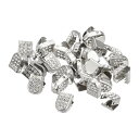 uxcell 靴ひもエンドクリップ 10x7mm ステンレス鋼 結ばない 靴ひも ヒント ヘッドブリングタイプ シルバートーン 100個入り