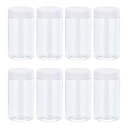 uxcell 丸型プラスチックジャー ホワイトネジ式上蓋付き クリア 空容器 収納 整理用 広口 150ml 12個