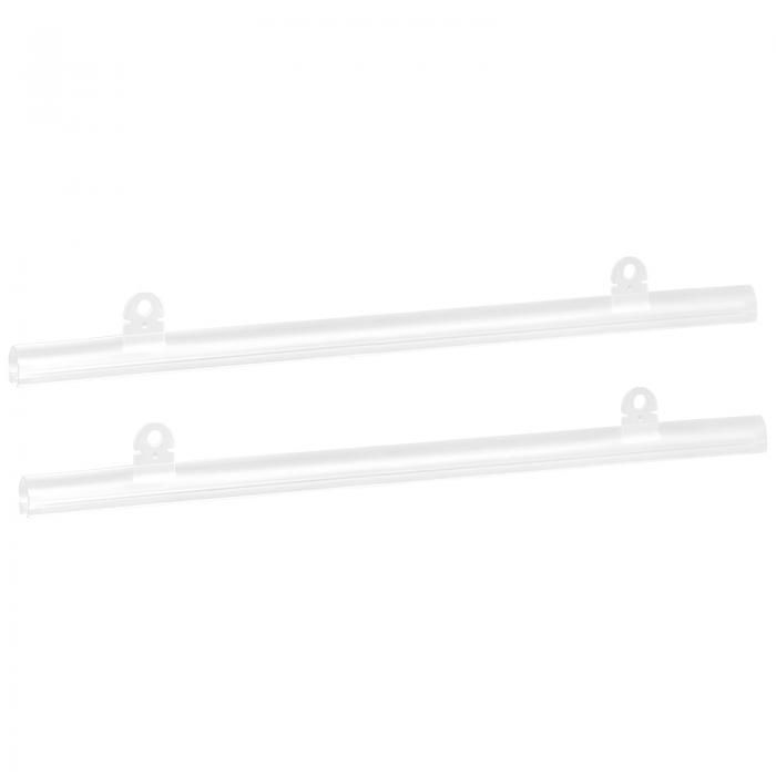 uxcell PVCポスターハンガーレールポスターストリップバー 30 cm クリップ付き ポスター 地図用 クリア 2セット
