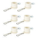 uxcell フラッグポールリング 取り付けクリップ 回転調整式ファスナー 19mm x 27mm ホワイト 6個入り(4)