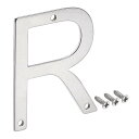 uxcell ハウスレター ステンレス鋼 70mm レター R メールボックス ホテル用 アドレスドアサイン