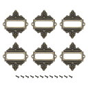 uxcell 金属ラベルのホルダー 55x62mm 名刺入れ ファイル タグ カタログ フレーム 棚 オフィス 図書館 引き出し用 ブロンズ 6個入り