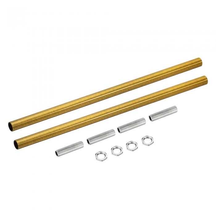 uxcell ねじ付き延長ロッドキット ネジ 250mm カップリングナット 丸型スリーブコネクタ ねじパイプ六..