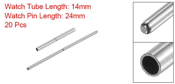 uxcell 時計ストラップチューブピン チューブ径1.1mm ピン長さ24mm ステンレス鋼 連結軸 時計バンド修理交換用 10個入り