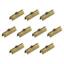uxcell コードクランプ コードエンドクラスプ しおりのピンチ DIYクラフト用 ブロンズトーン 22mm 300個入り