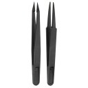 uxcell 2個セット 93302/93303 プラスチック製精密ピンセットキット 120mm 静電気防止 ポイ ント型 ラウンドヘッド クラフトピンセットセ...