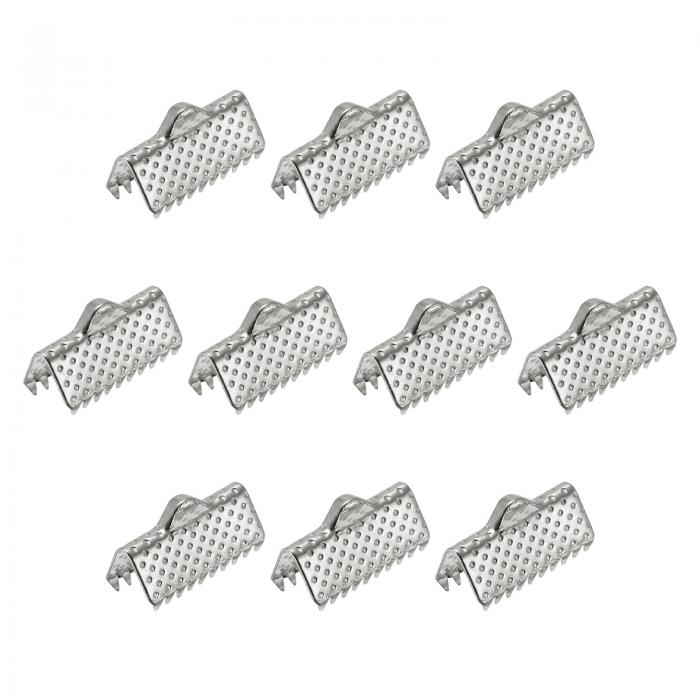 uxcell コードエンドクラスプ コードエンド圧着クランプ コードエンドクリップ DIYクラフト用 シルバーホワイト 13 mm 100個入り