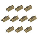 uxcell コードエンドクラスプ コードエンド圧着クランプ コードエンドクリップ DIYクラフト用 ブロンズトーン 13 mm 100個入り