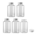 uxcell ボトル プラスチックラボ化学試瓶 120mmx68mm ホワイト半透明 5個入り