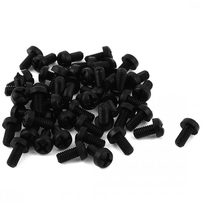 uxcell プラス機械ねじ 小ねじ M2.5 x 5mm プラスチック材質 クロスヘッド ネジツー ...