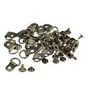 uxcell 靴ひもフック 合金ブーツバックル継手 リベット付き ハイキングキャンプシューズ用 ブロンズ 21x14 mm 20セット
