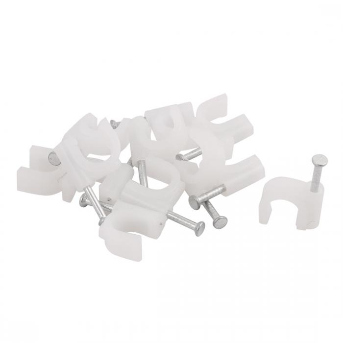 uxcell 釘止めタイプ ネイルケーブルクリップ プラスチック スチール ケーブルファスナー サー ...