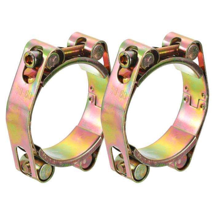 uxcell 2個セットのTボルトホースクランプ 240-252mm/9.45"-9.97"の内径範囲 カーボンスチール製のラジ..