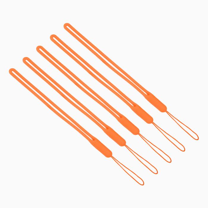 PATIKIL 19cm シリコンリストストラップランヤード 5個セット 短い柔らかいネックランヤードハンドリストレットストリングバッジランヤード 携帯電話 USB キーカメラ用 オレンジ色