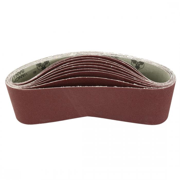 uxcell 酸化アルミニウムサンディングベルト サンドベルト 研磨ベルト サンドペーパー 180グリット ブラウン 10本入り