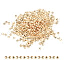 PATIKIL 2mm 金フィルド スペーサービーズ ジュエリーメイキング用 100個入り メタルラウンドビーズ ブレスレット イヤリング ネックレス DIYクラフト 金(3)