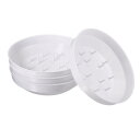uxcell ラウンドプラスチックデザインボウル 16.5 cmフラワーアレンジメントベース センターピースデコレーション用 ホワイト 4個入り