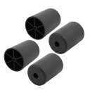 uxcell キャビネット脚 60mm直径 80mm高さ プラスチック ブラック ソファーレッグフィート 4個入り(4)