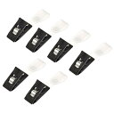 uxcell 防風クリップ プラスチック製 調整可能 ヤードフラッグストッパークリップアクセサリー ガーデンフラッグスタンドポール用 ブラック クリア 20個入り