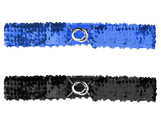 Allegra K 弾性ベルト 2個 ウエストベルト グリッター スキニー ストレッチ スパンコール 装飾 スリム レディース ロイヤルブルー 64cm Allegra K 弾性ベルト 2個 ウエストベルト グリッター スキニー ストレッチ スパンコール 装飾 スリム レディース ロイヤルブルー 64cm