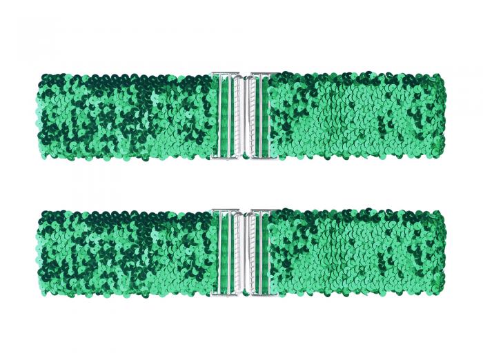 Allegra K 装飾ベルト ドレス用 ストレッチ ワイドウエストベルト シャイニー スパンコール レディース..