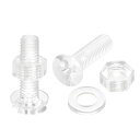 uxcell M5 x 20mm プラス小ネジ ナット ナットと平ワッシャー付き プラスチック PC皿頭小ボルト 透明 20セット