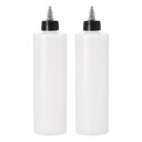 uxcell 空の絞りボトル 分配ボトル 500ml ツイストトップキャップ付き 絵画 工芸品 修理 液体 2個入り(4)