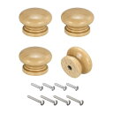 uxcell 引き出しノブ ボール直径33 mm ウッド ドアプル ドレッサー ハンドル 食器棚 スーツケース 家具の交換用 取り付けネジ付き ブラウン 4個入...