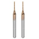 uxcell エンドミルCNCルータービット チタン被覆タングステン 超硬彫刻フライス盤 PCB プラスチック ファイバー用 1mm x 7mm(4)