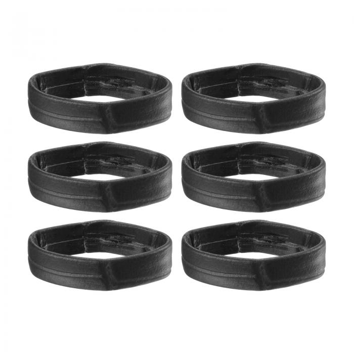 uxcell PUレーザ ー製ループ 時計バンド リングキーパー 代替品 直径24mm ブラック 6個入