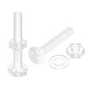 uxcell M4 x 30mm プラス小ネジ ナット ナットと平ワッシャー付き プラスチック PC皿頭小ボルト 透明 20セット